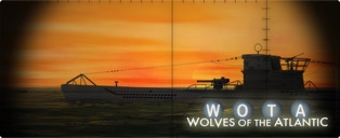 WOTA Wolves of the Atlantic - Game - Type VII submarine - The Iron Wolf sits on the surface during a stunning sunset